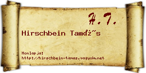 Hirschbein Tamás névjegykártya