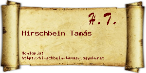 Hirschbein Tamás névjegykártya
